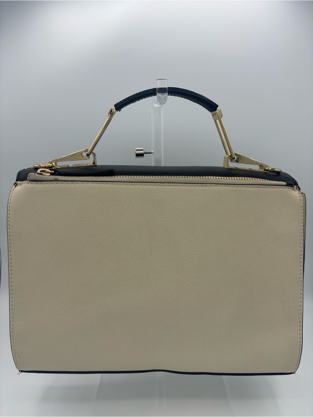 Zara Classic Top-Handle Satchel - Black & Cream (missing crossbody strap) - Picture 3 of 15
